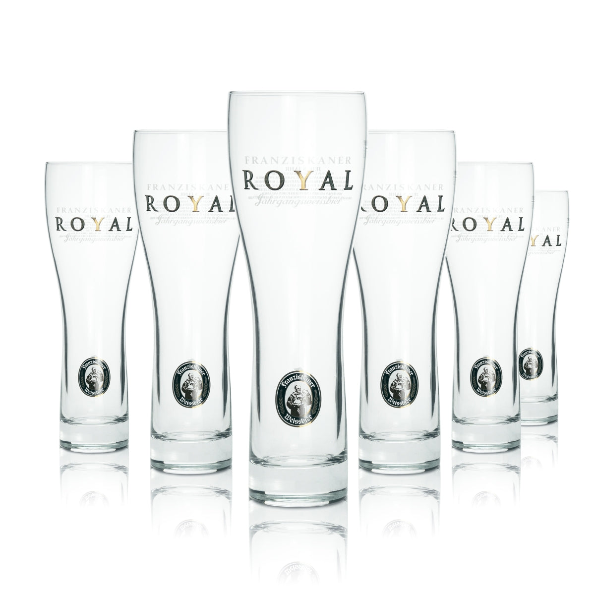 6x Franziskaner Hefe Weizen szklanka 0,5l puchar do piwa pszenicznego Royal Geeicht Gastro Bar