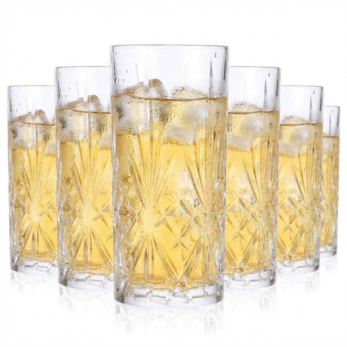 6x Friedrichs Gin Kryształowe szklanki do drinków długich Ginglas Szklanki „Negroni”
