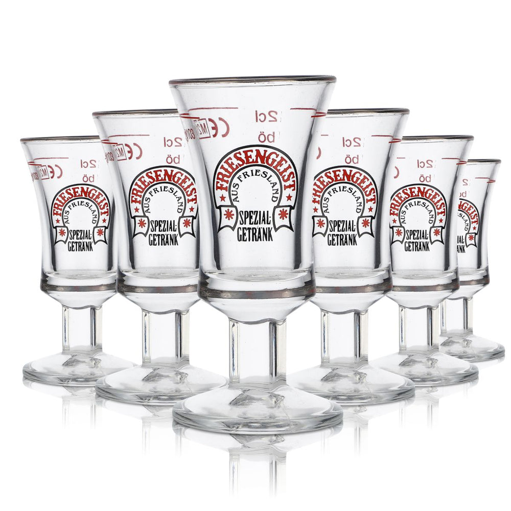 6x Friesengeist  Szklanka do sznapsa Krótka Szklanka do sznapsa Friesen, Stamper 2 cl