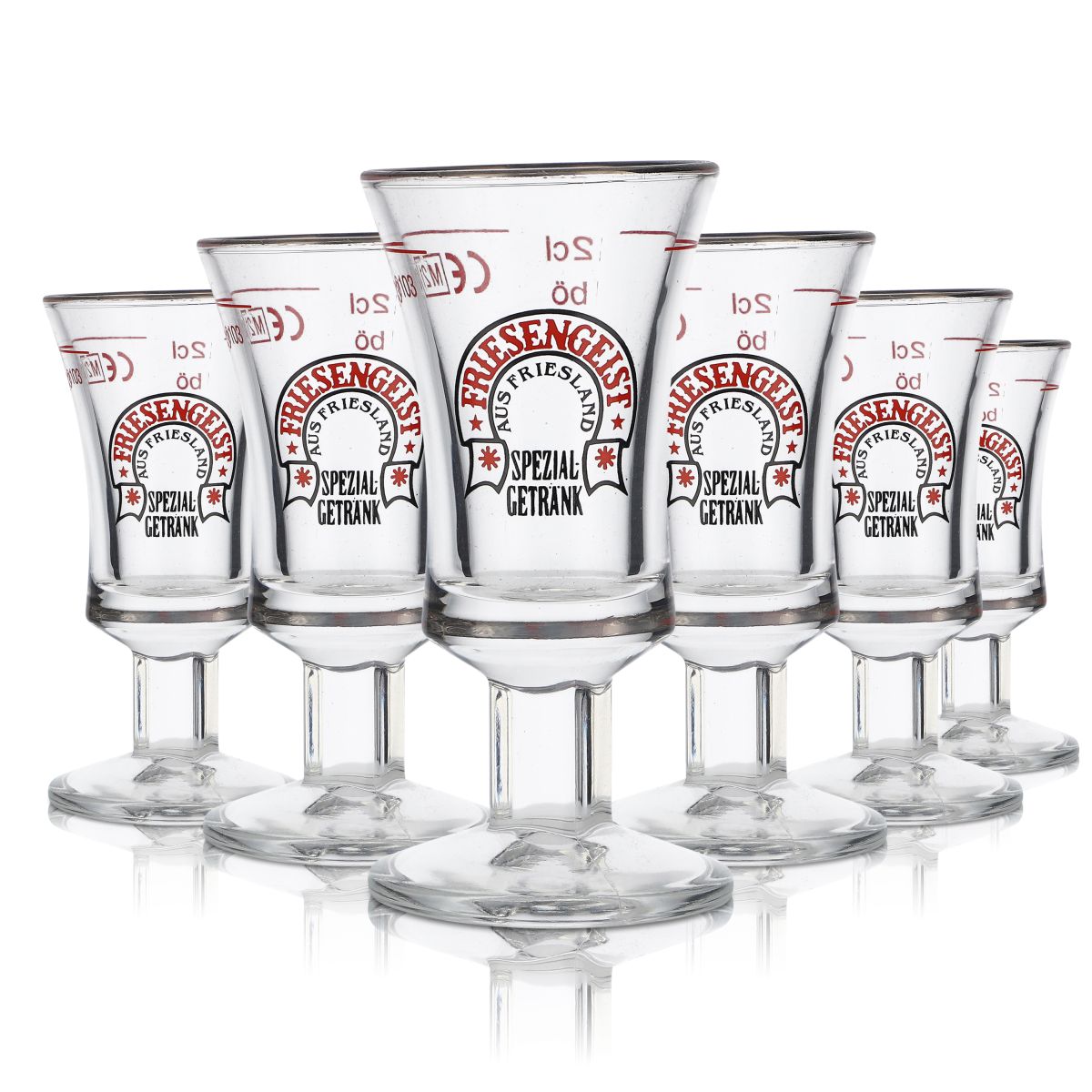 6x Friesengeist  Szklanka do sznapsa Krótka Szklanka do sznapsa Friesen, Stamper 2 cl