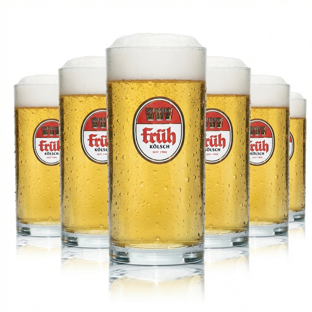 6 szt. szklanek do piwa Kölsch 0,1 l, szklanki z uchwytem, browar w Kolonii, piwo, gastronomia