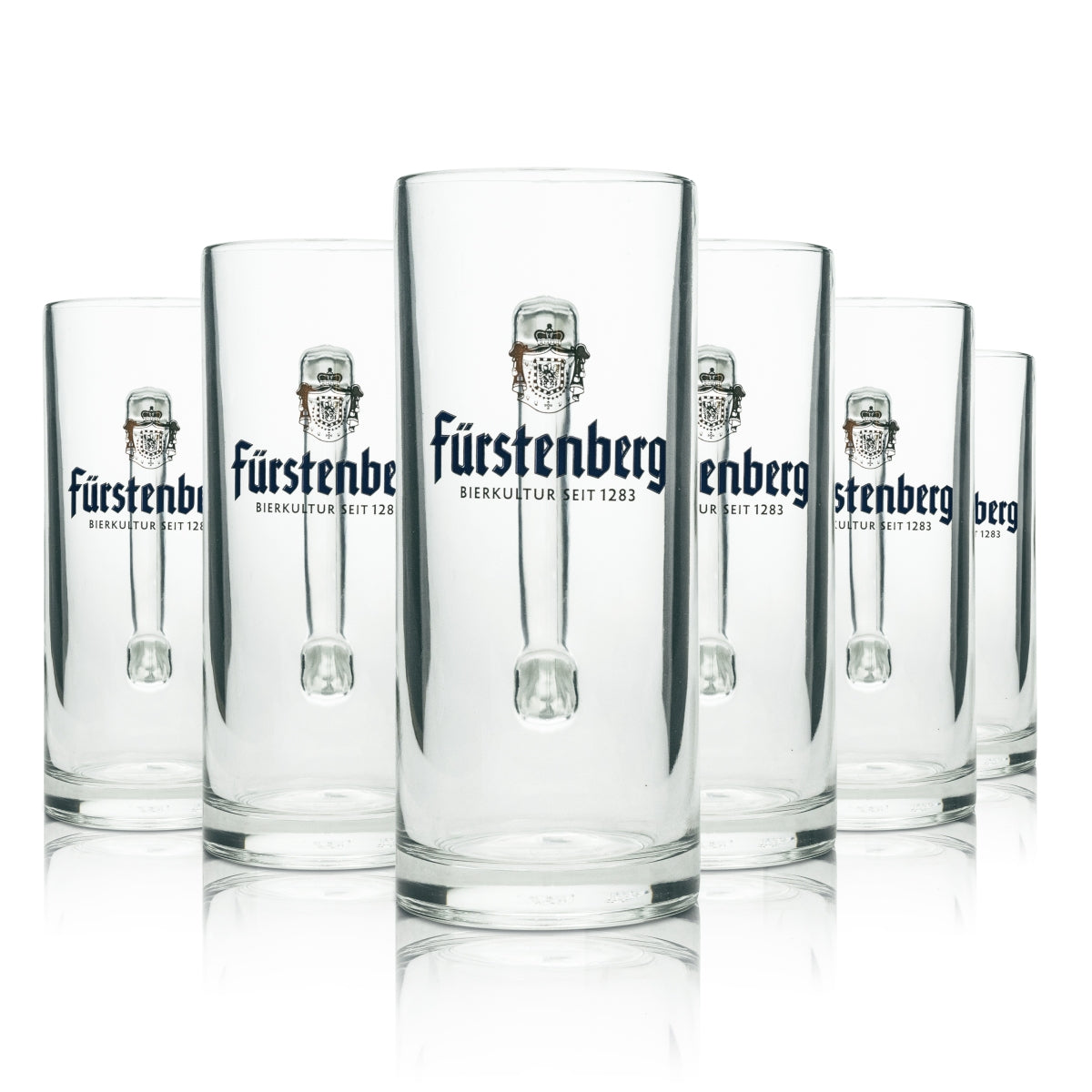 6x szklany dzbanek do piwa Fürstenberg 0,4l rastal