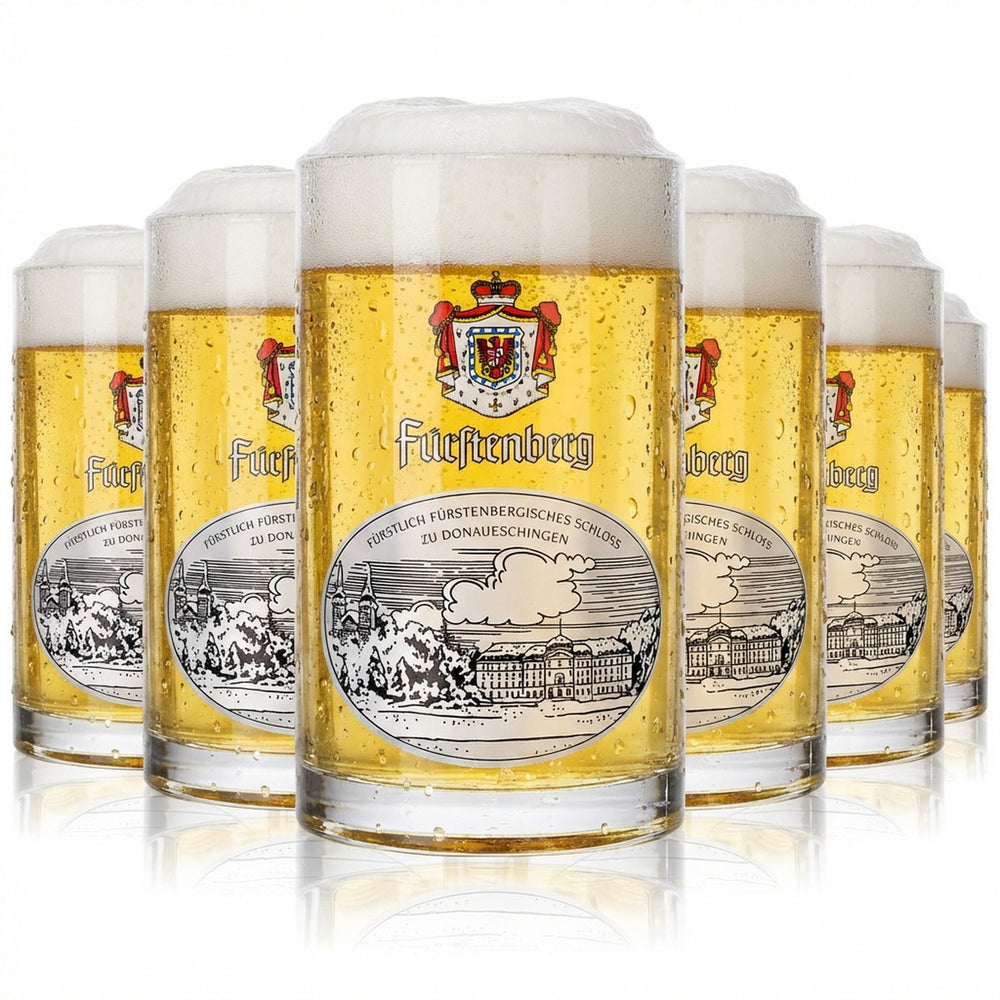 6x szklanki do piwa Fürstenberg 0,25 l kufel „Fürstenbergisches Schloss” Glückauf