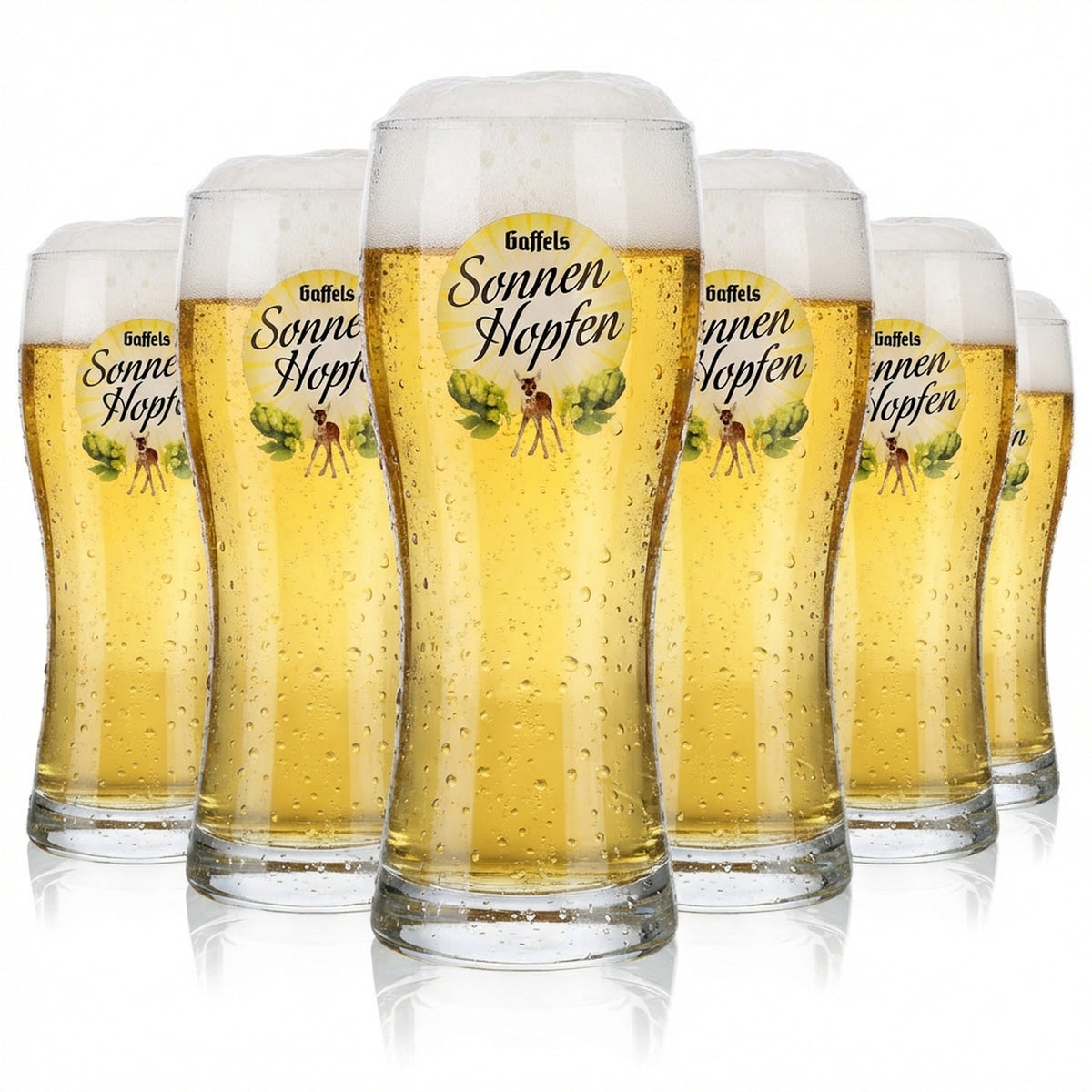 6 szklanek do piwa Gaffel 0,5 l kubek „Sonnenhopfen” Rastal Bavaria – Widok 2