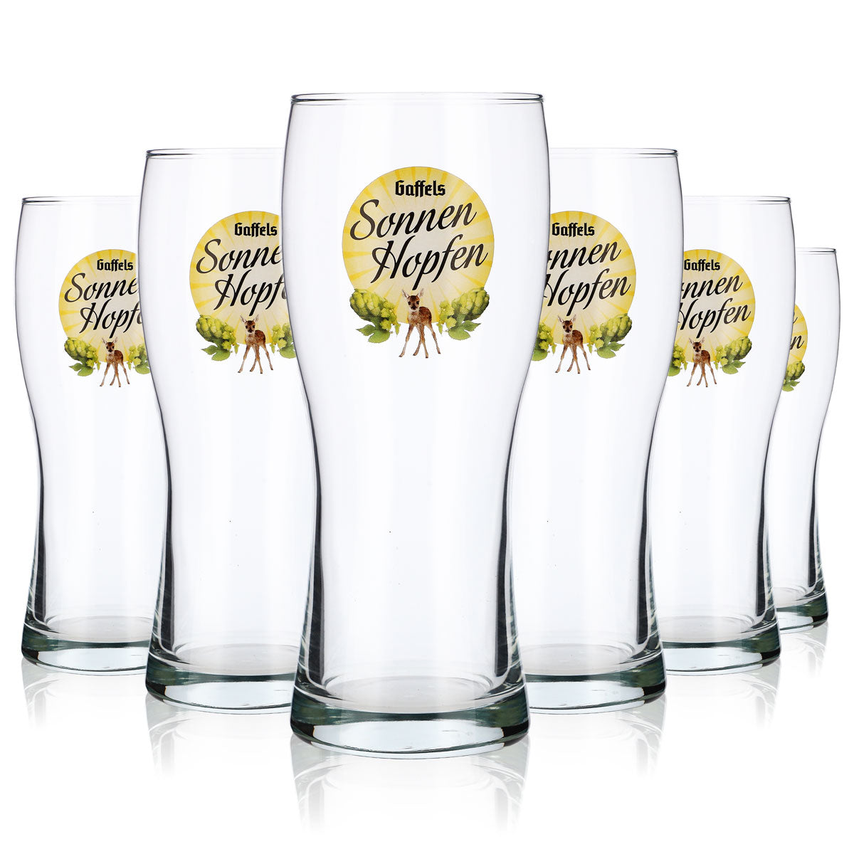 6 szklanek do piwa Gaffel 0,5 l kubek „Sonnenhopfen” Rastal Bavaria – Widok 6