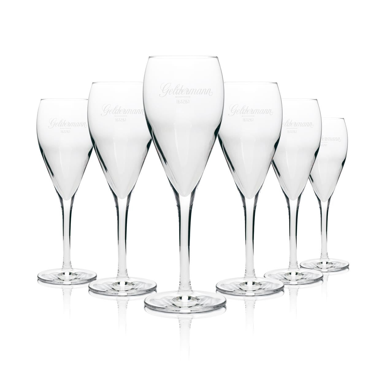 6x Geldermann Glass 0,1l Flute Goblet Glasses Sparkling Wine Secco Champagne Gastro