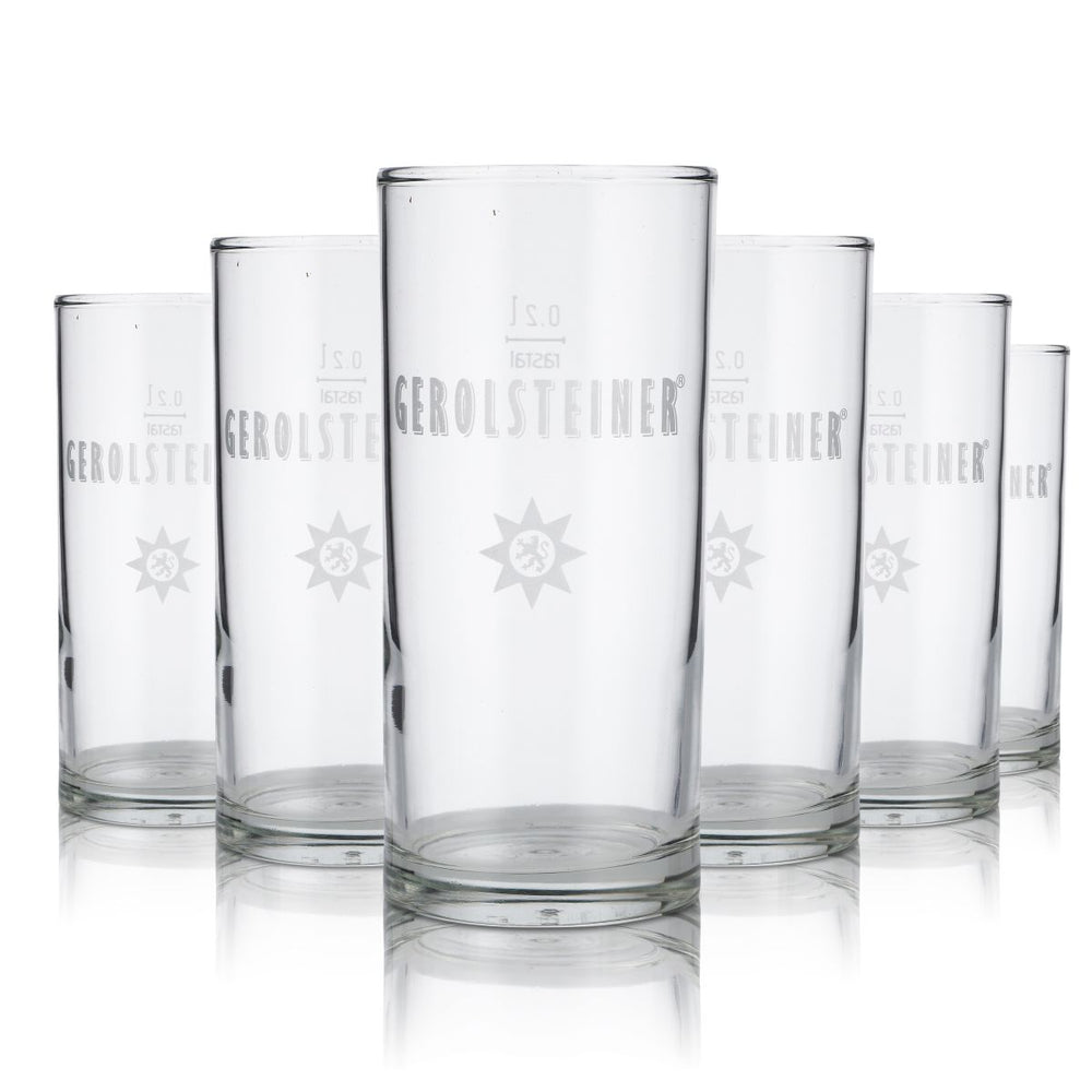 6x Gerolsteiner szklanka 0,2l woda mineralna gazowana zestaw szklanek Gastro