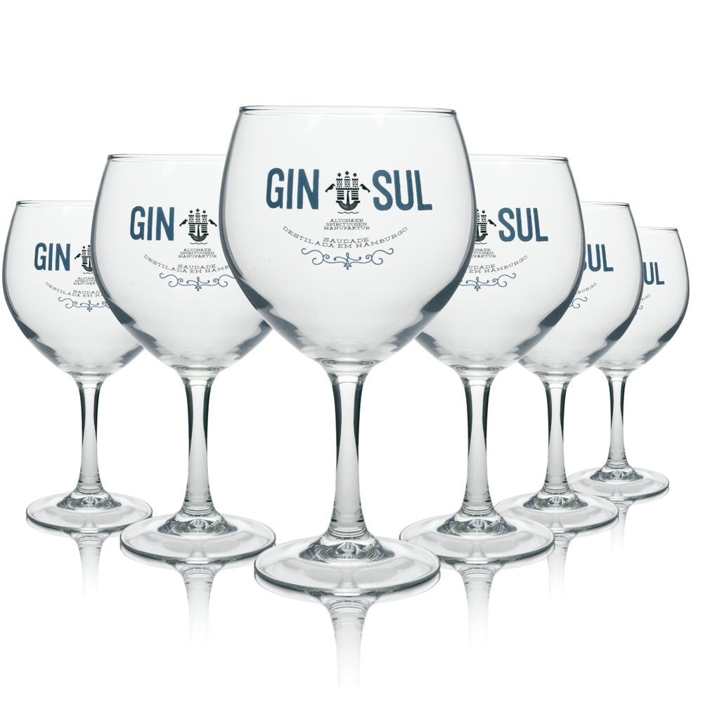 6x Gin Sul Glass 0,62l Copa Balloon Glasses Gin-Tonic Fizz Longdrink Hamburg Gastro