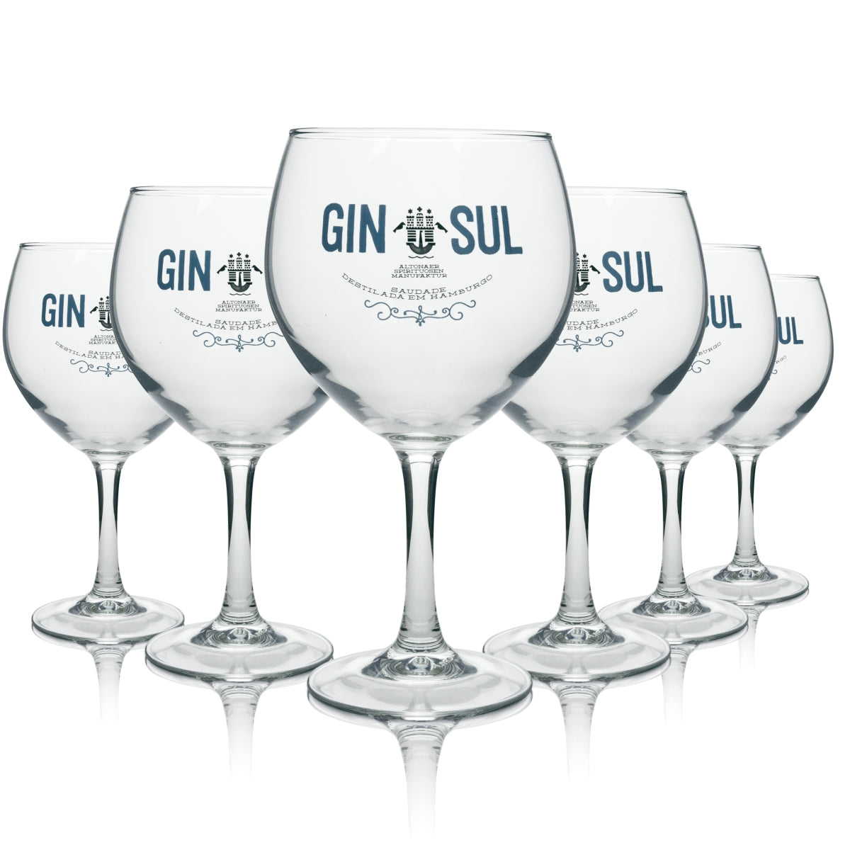 6x Gin Sul Glass 0,62l Copa Balloon Glasses Gin-Tonic Fizz Longdrink Hamburg Gastro