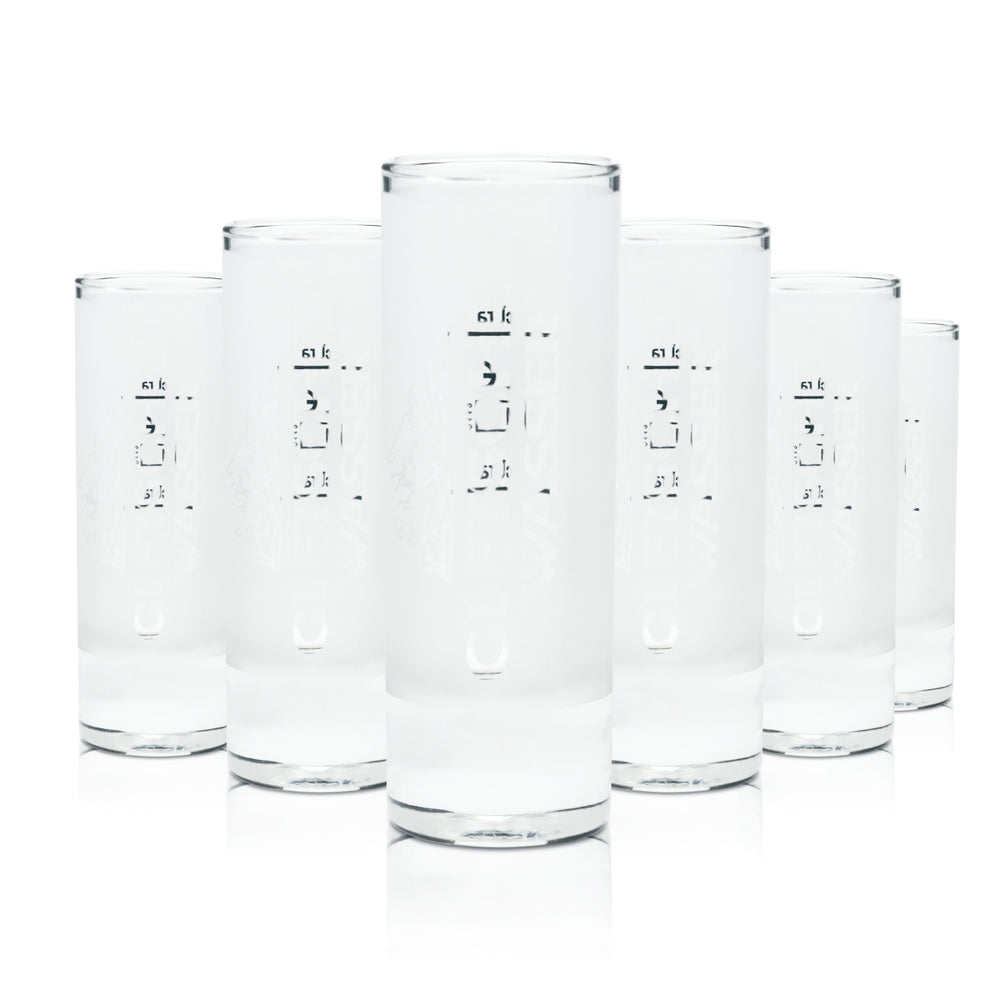 6x Glacier Water Liqueur Glass 4cl Shot Short Stamper Schnapps Frosted Glasses Bar