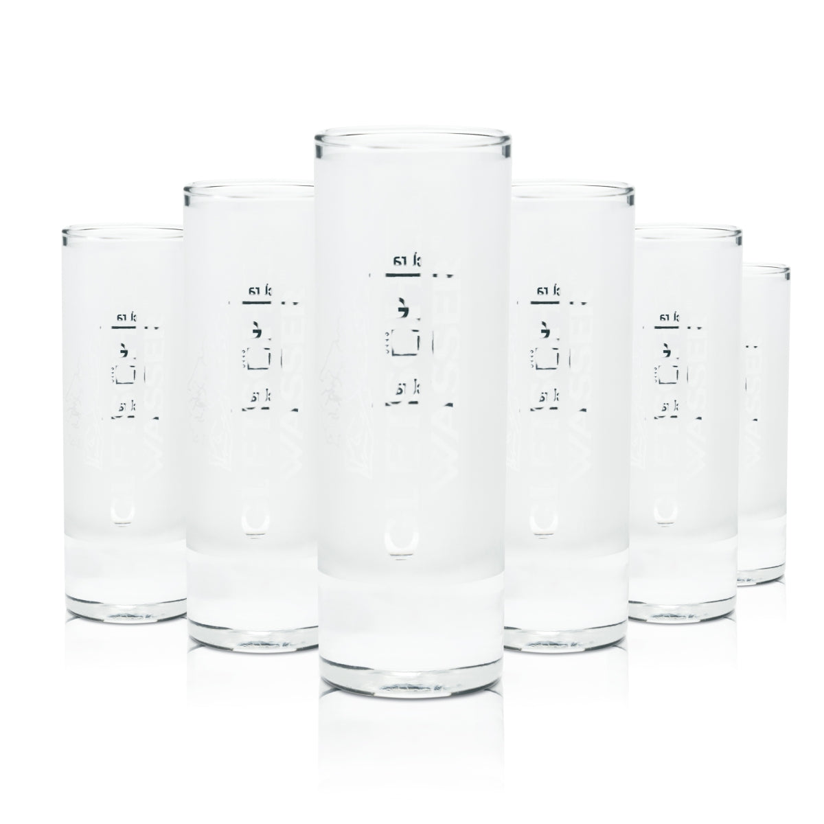 6x Glacier Water Liqueur Glass 4cl Shot Short Stamper Schnapps Frosted Glasses Bar
