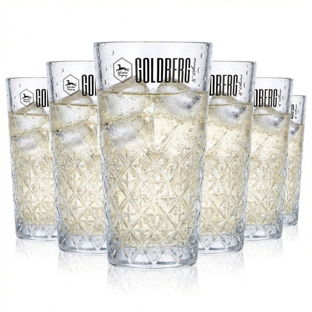 6x Goldberg Szklanka do napojów bezalkoholowych 0,36 l Szklanki do drinków Szklanki Relief  Timeless