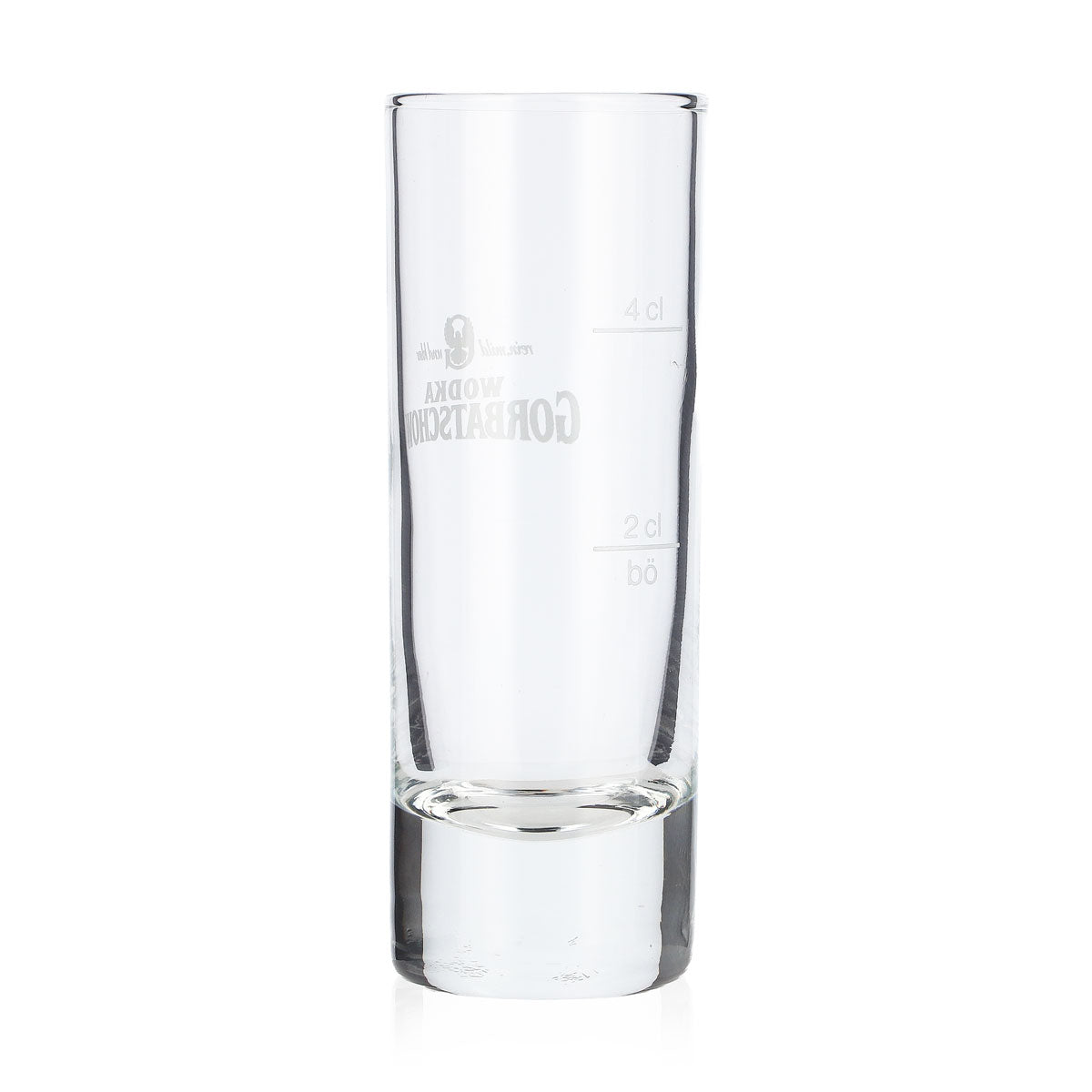 6x Gorbatschow Vodka Szklanka do shotów Stamper Krótka 2cl/4cl białe logo – Widok 4