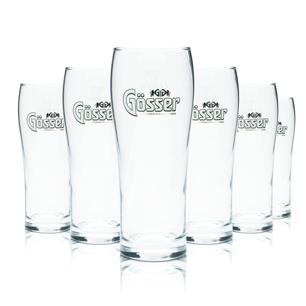 6x Gösser Szklanka 0,3l Kufel do piwa Kieliszki Kalibrowane Gastro Austria Browar