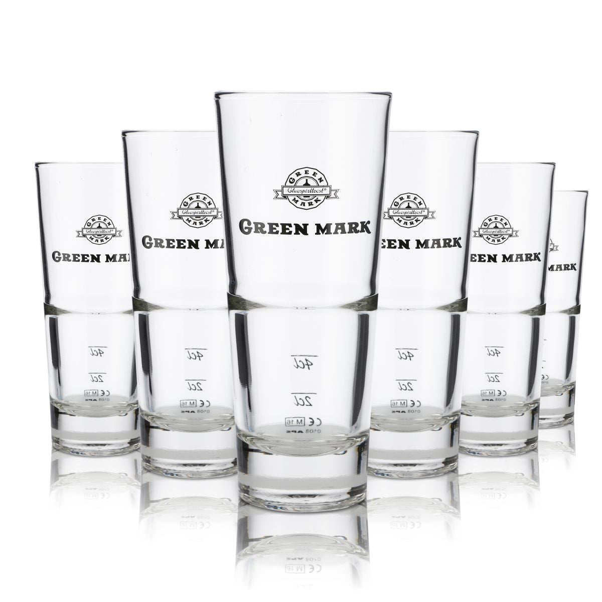 6x Zielone szklanki 0,3 l do drinków długich, koktajli, wódki i aperitifów, zestaw gastronomiczny