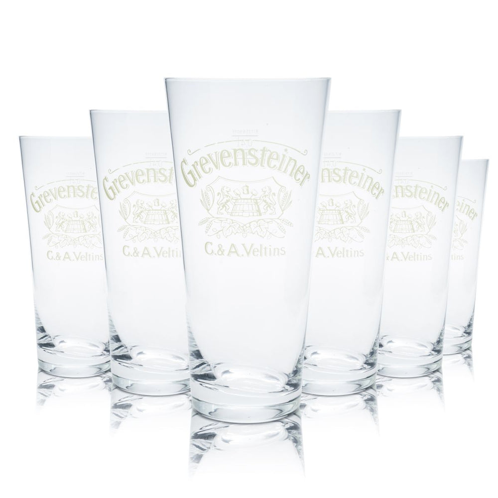 6x szklanka do piwa Grevensteiner 0.4l kieliszek kufel Willi zestaw szklanek browar dąb
