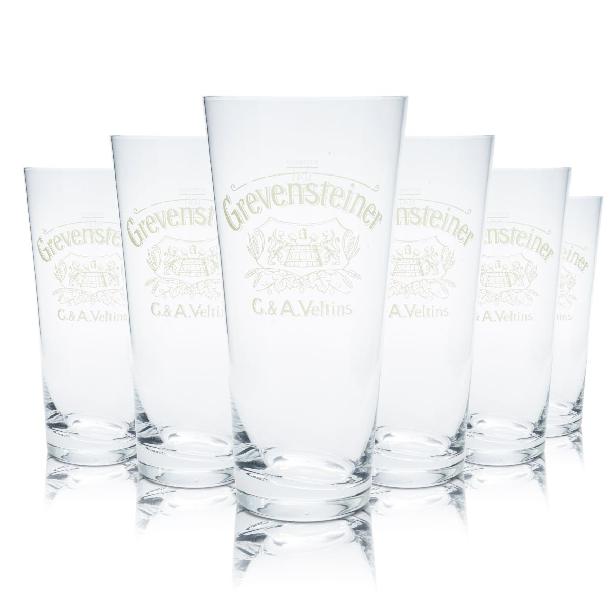 6x szklanka do piwa Grevensteiner 0.4l kieliszek kufel Willi zestaw szklanek browar dąb