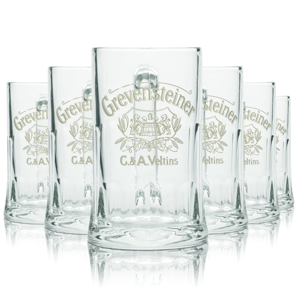 6x szklanka Grevensteiner 0,2 l Kontur Bier Krug Gläser Veltins Brauerei Gastro Eiche