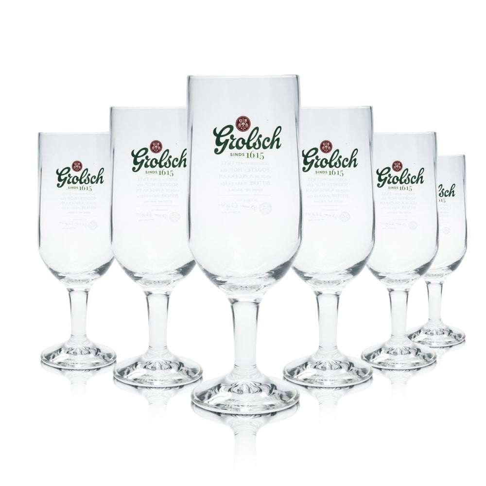 6x szklanka do piwa Grolsch 0,25 l Szklanka typu puchar Classic Zestaw szklanek do piwa typu tulipan Browar rzemieślniczy