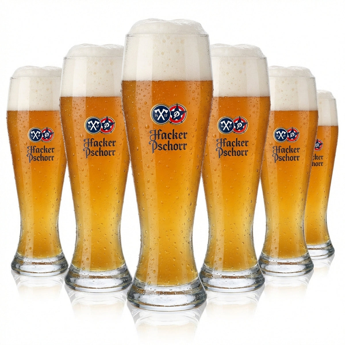 6x szklanka do piwa Hacker Pschorr 0,5 l Szklanka do piwa pszenicznego „Spitzingsee” – wzór Rastal