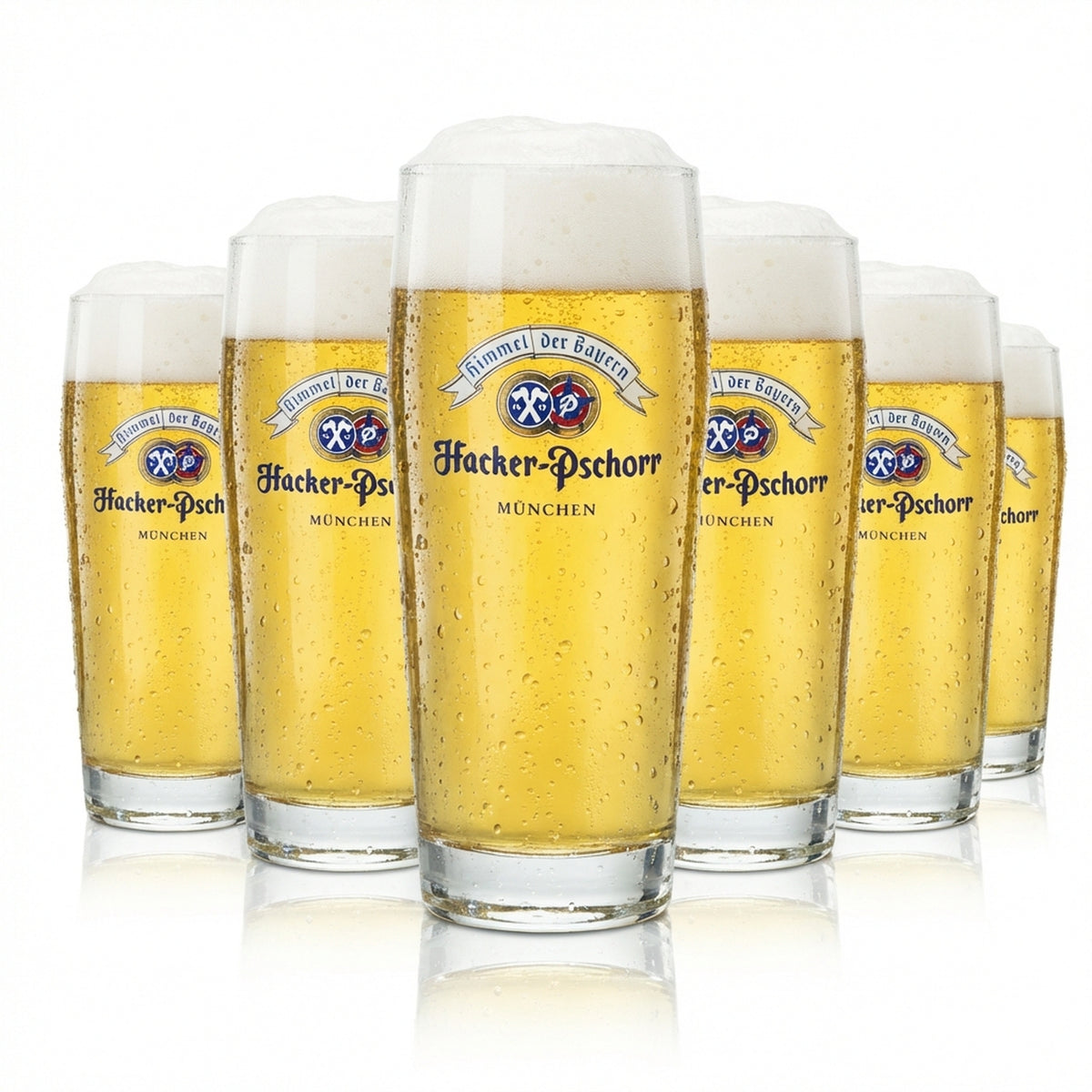 6x Hacker Pschorr Szklanka do piwa 0,5l Willi Kufel do piwa Heaven of Bavaria Szklanki do piwa