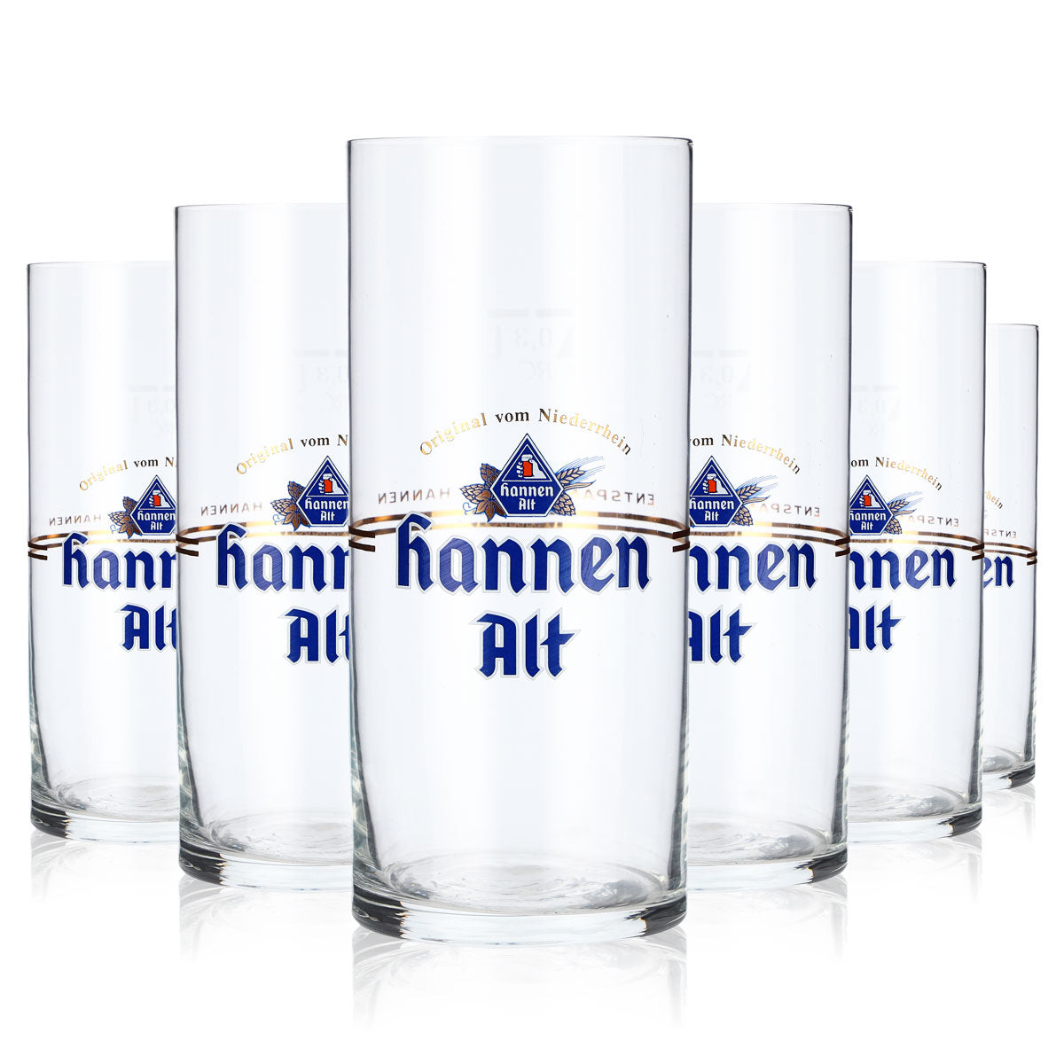 6x szklanka do piwa Hannen Alt 0,3 l z małym logo Relaks z Hannen