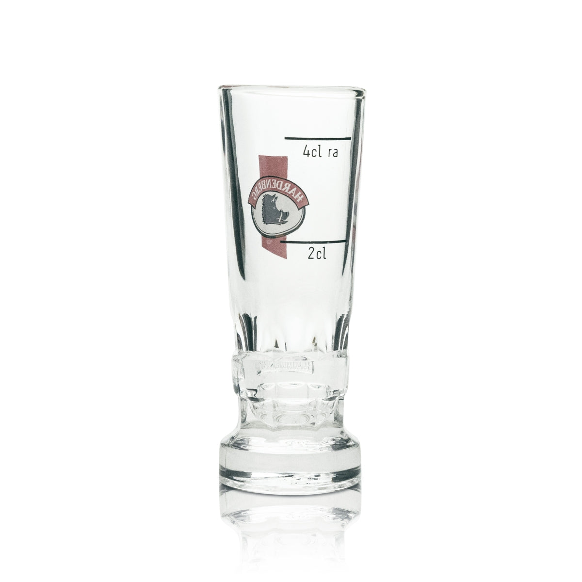 6x Hardenberg shot glass podłużne czerwone logo 4cl Rastal – Widok 3