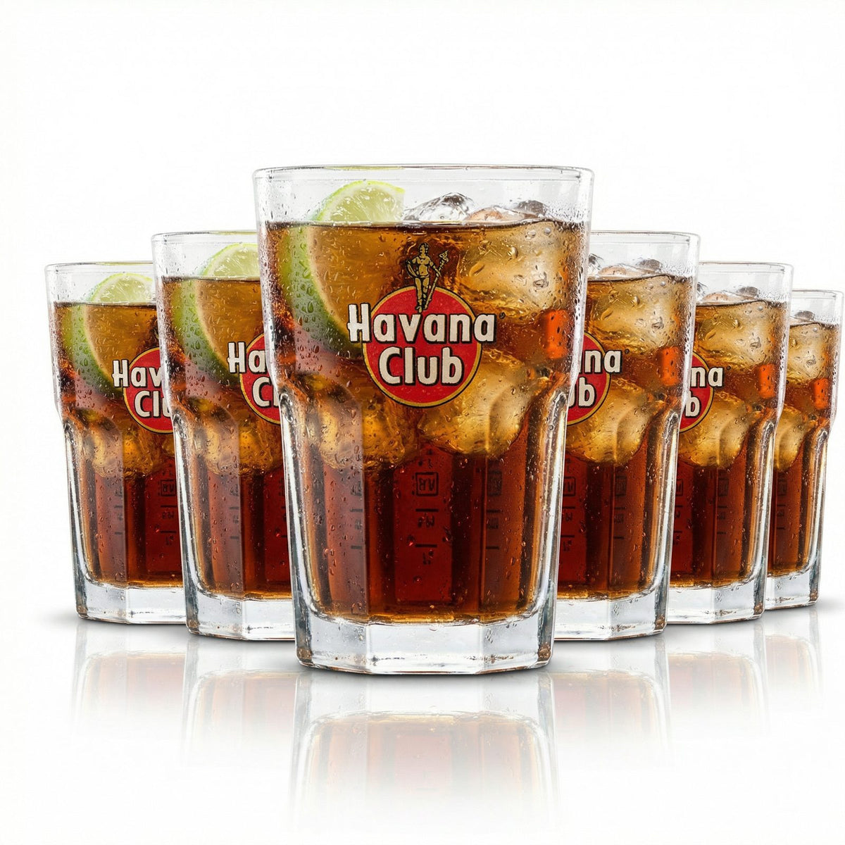 6x Havana Club 0,34 l szklanka do long drinków – zestaw do koktajlu Cuba Libre z podziałką – Widok 2