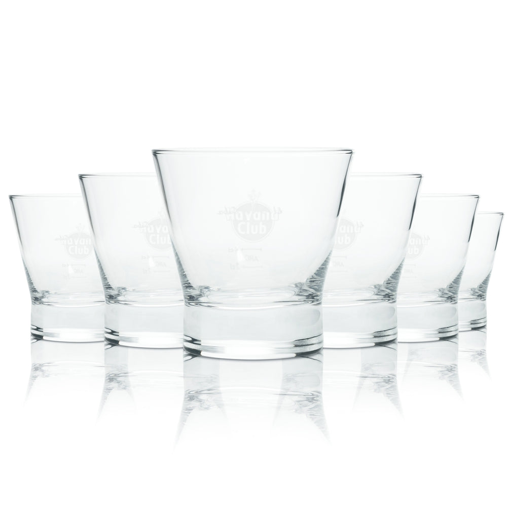 6x Havana Club Glass 0,2l Tumbler Longdrink Cocktail Glasses Cuba Libre Gastro Bar