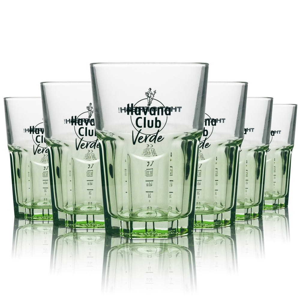 6x Havana Club Glas Verde 0,34 l Szklanki do drinków długich, kalibrowane Gastro Libre