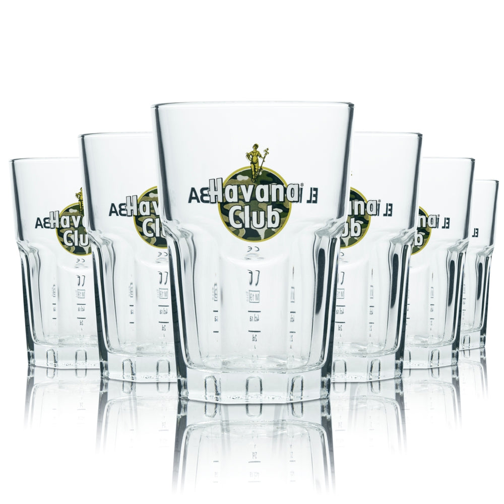 6x Havana Tiger Glass 0.34l Limitowana Edycja Specjalna Szklanki do Longdrinków Kamuflaż