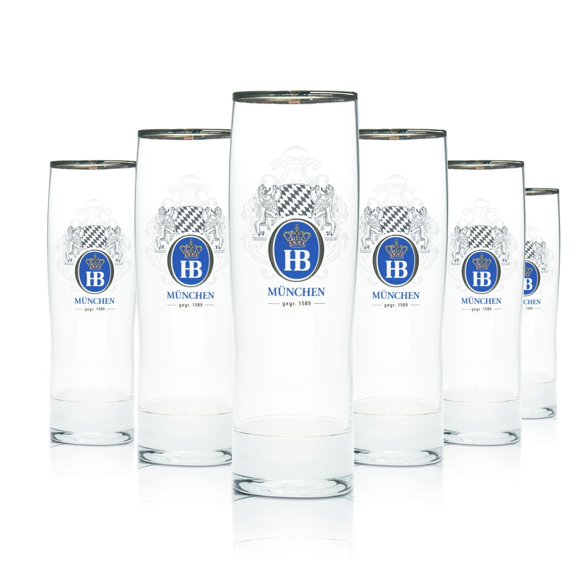 6x HB München Kieliszek do piwa 0,5 l Kieliszki Dayton Goldrand Browar Bawaria Bar