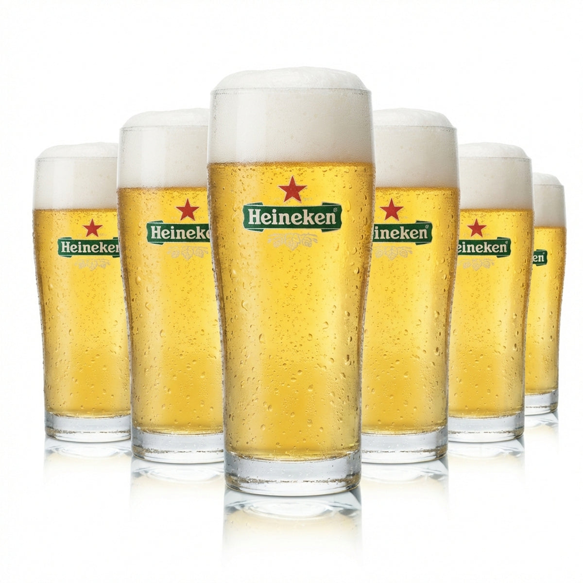 6x Heineken Beer Glass 0,22l Mug Goblet Glasses Gastro Bar Pub Pint Beer
