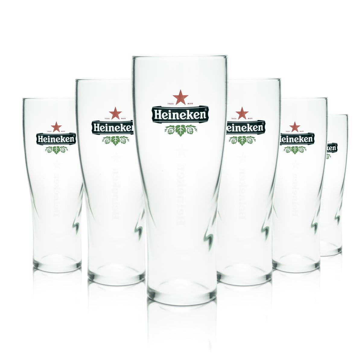 6x szklanka do piwa Heineken 0.4l Ellipse goblet szklanki konturowe zestaw szklanek browar gastro