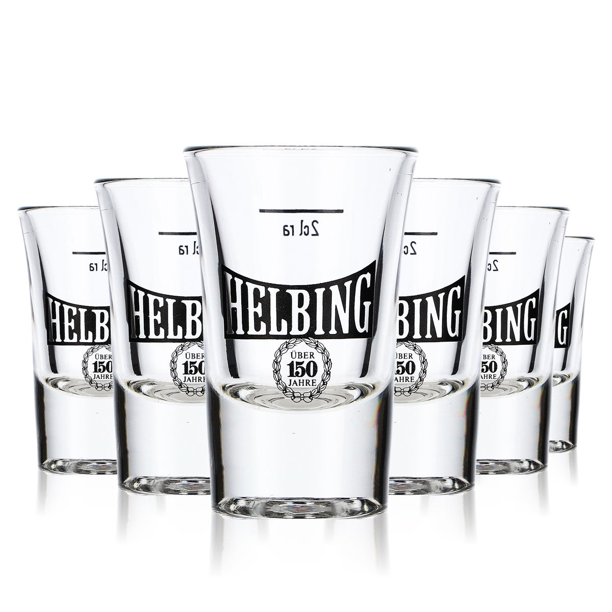 6x Helbing  Kümmel Kieliszek do shotów Kieliszek z nóżką Design 150 lat Exclusive – Widok 5