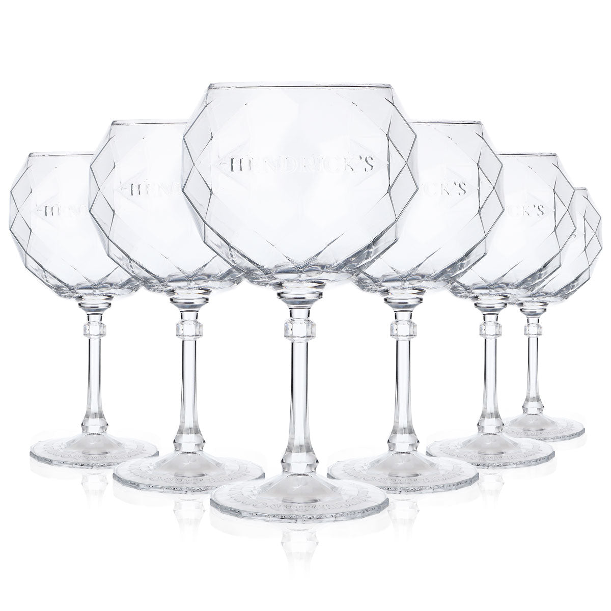 6x kieliszek do ginu Hendricks 0,5 l, designerskie kieliszki balonowe, elegancki reliefowy kontur szkła, aperitif