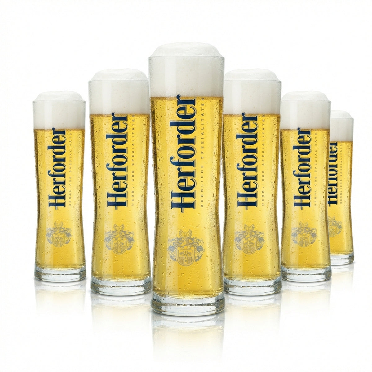 6x Herford Beer Glass 0,2l Stange Cup Mug Pils Glasses Brewery Bar Gastro