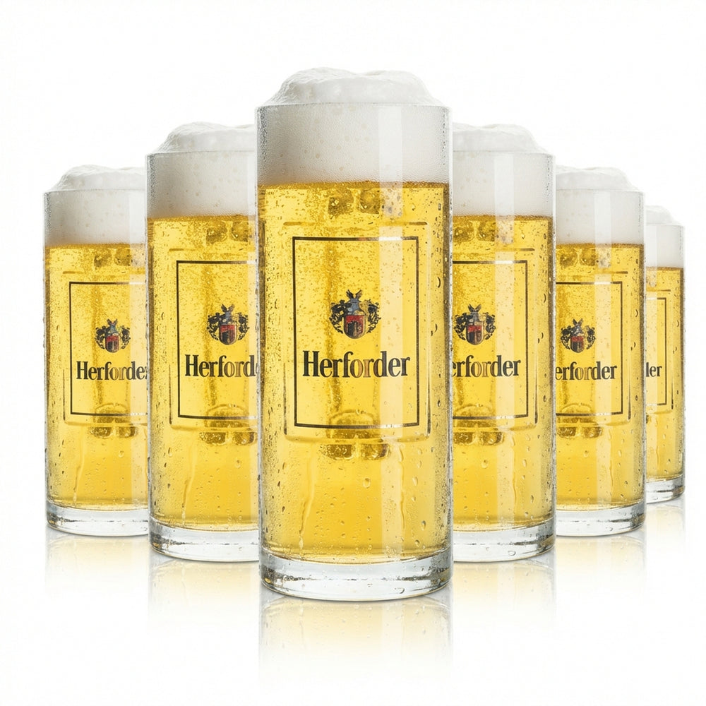 6x Herforder Pils szklanka do piwa 0,5l kufel Wallenstein Sahm Seidel Henkel szklanki do piwa