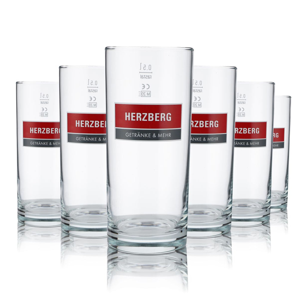 6x Herzberg Szkło 0,5 l Willi Zestaw szklanek Szklanka do napojów Sok Woda Napoje gazowane
