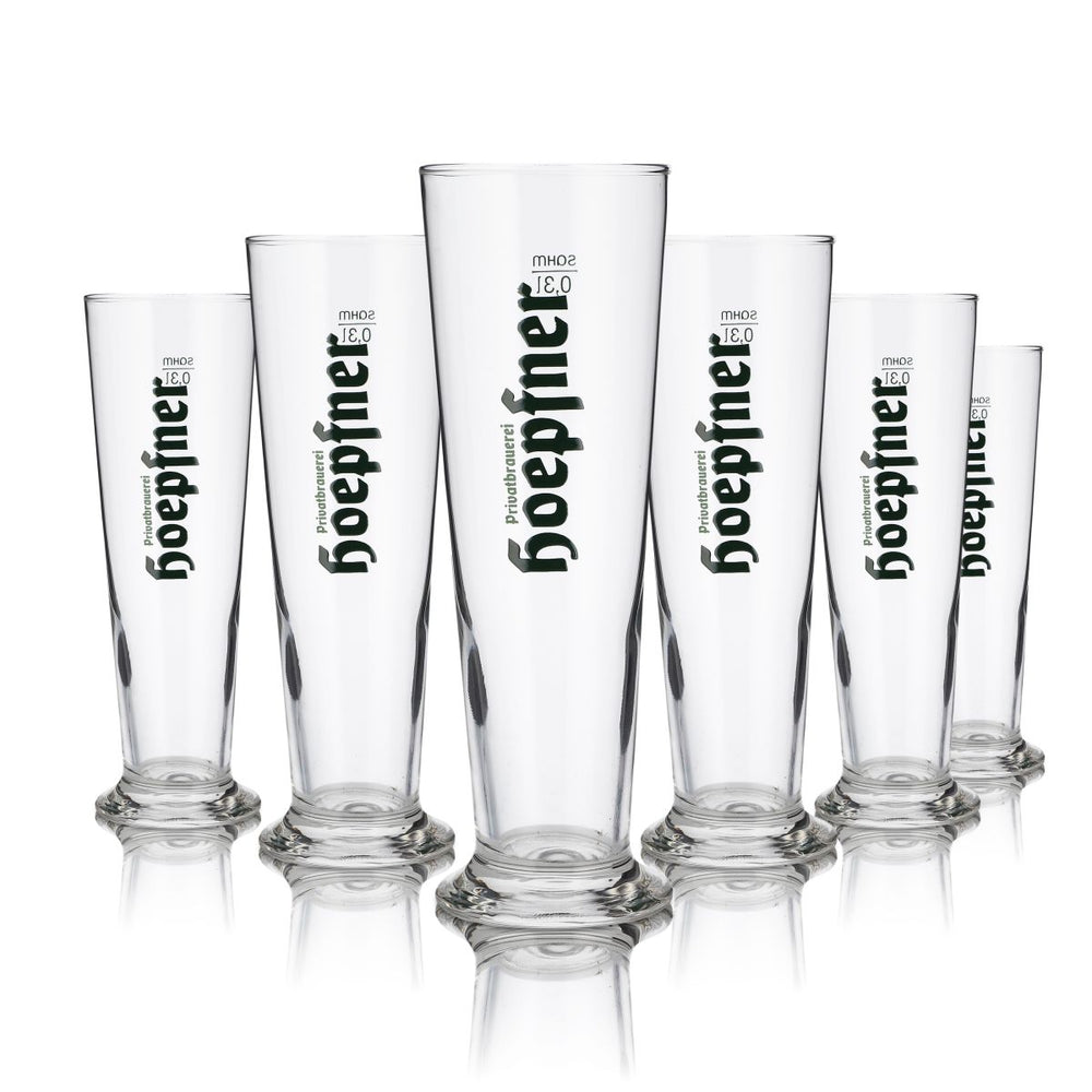 6x Hoepfner szklanka 0,3l goblet szklanka tulipan zestaw szklanek do piwa browar Karlsruhe