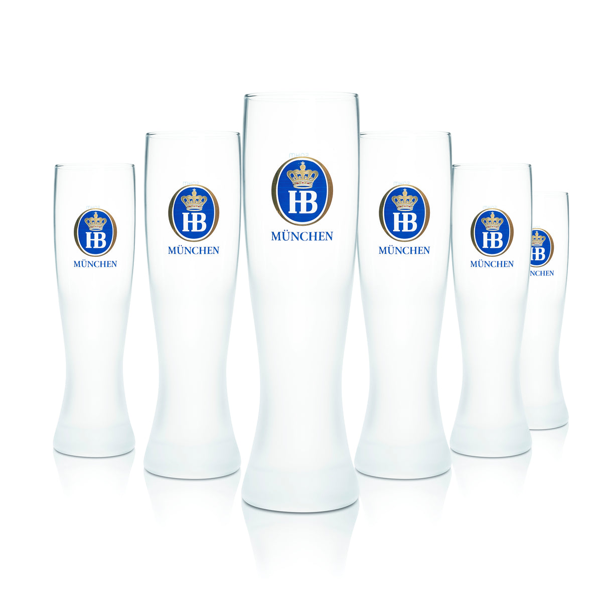6x Szklanka do piwa Hofbräu Munich 0,5l Hefe Weißbier Weizen Eleganckie szklanki matowe – Widok 4