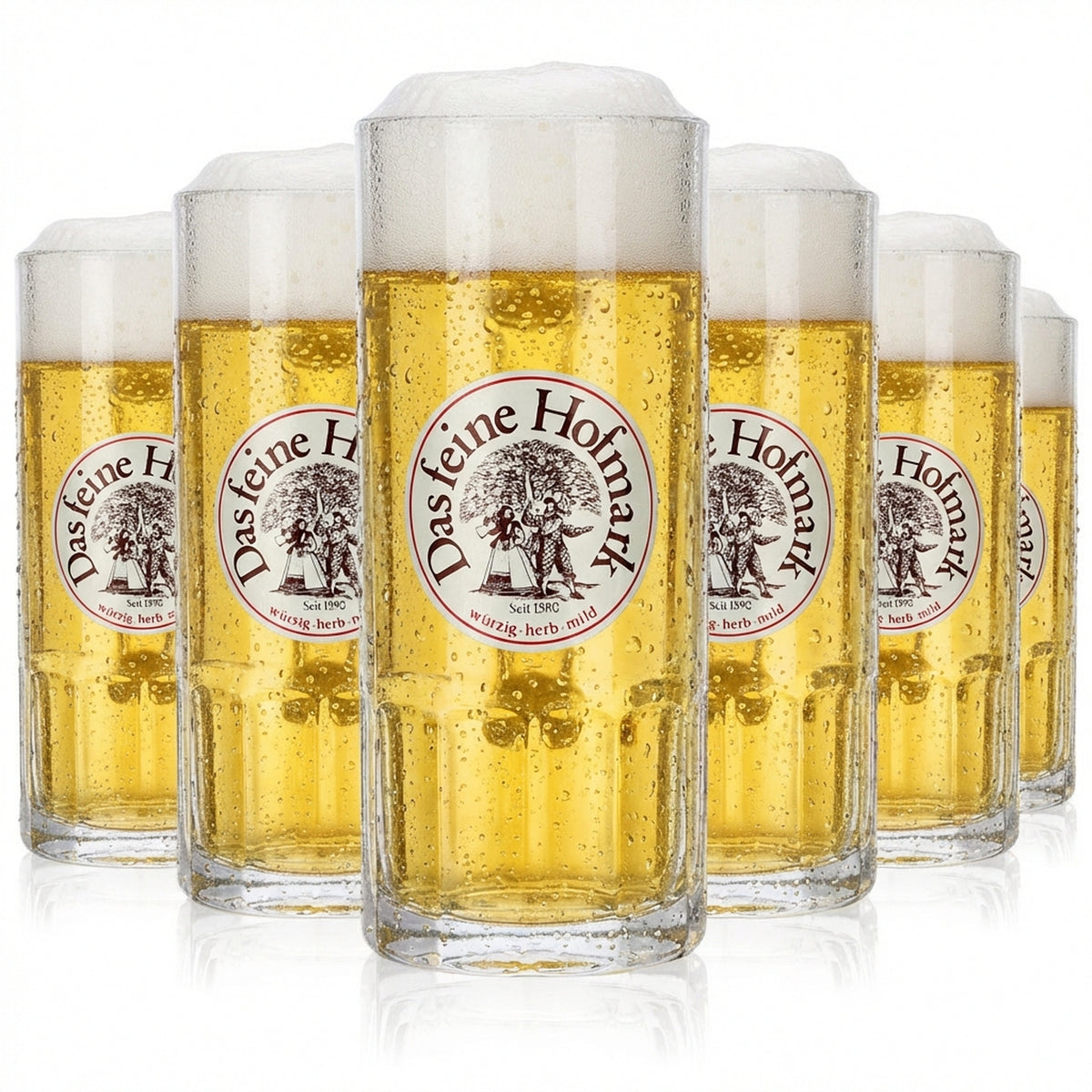 6x Hofmark szklanka 0,3 l kufel do piwa Zestaw szklanek Hofmark Humpen Seidel Brauerei
