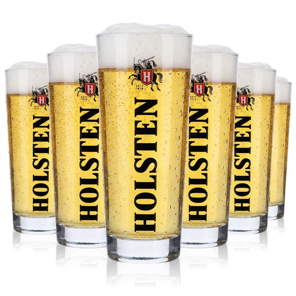 6x szklanka do piwa Holsten 0,2 l Willli-Becher Szklanki do piwa Logo czarne pionowe