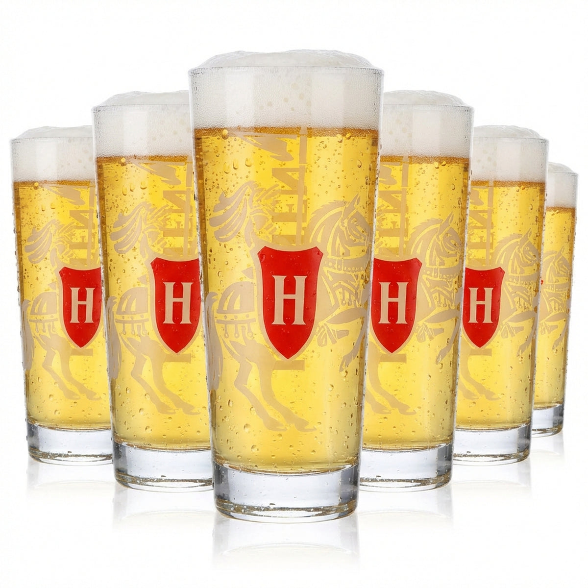 6x szklanka do piwa Holsten 0,3 l Willi-Becher Szklanki do piwa Logo białe pionowe