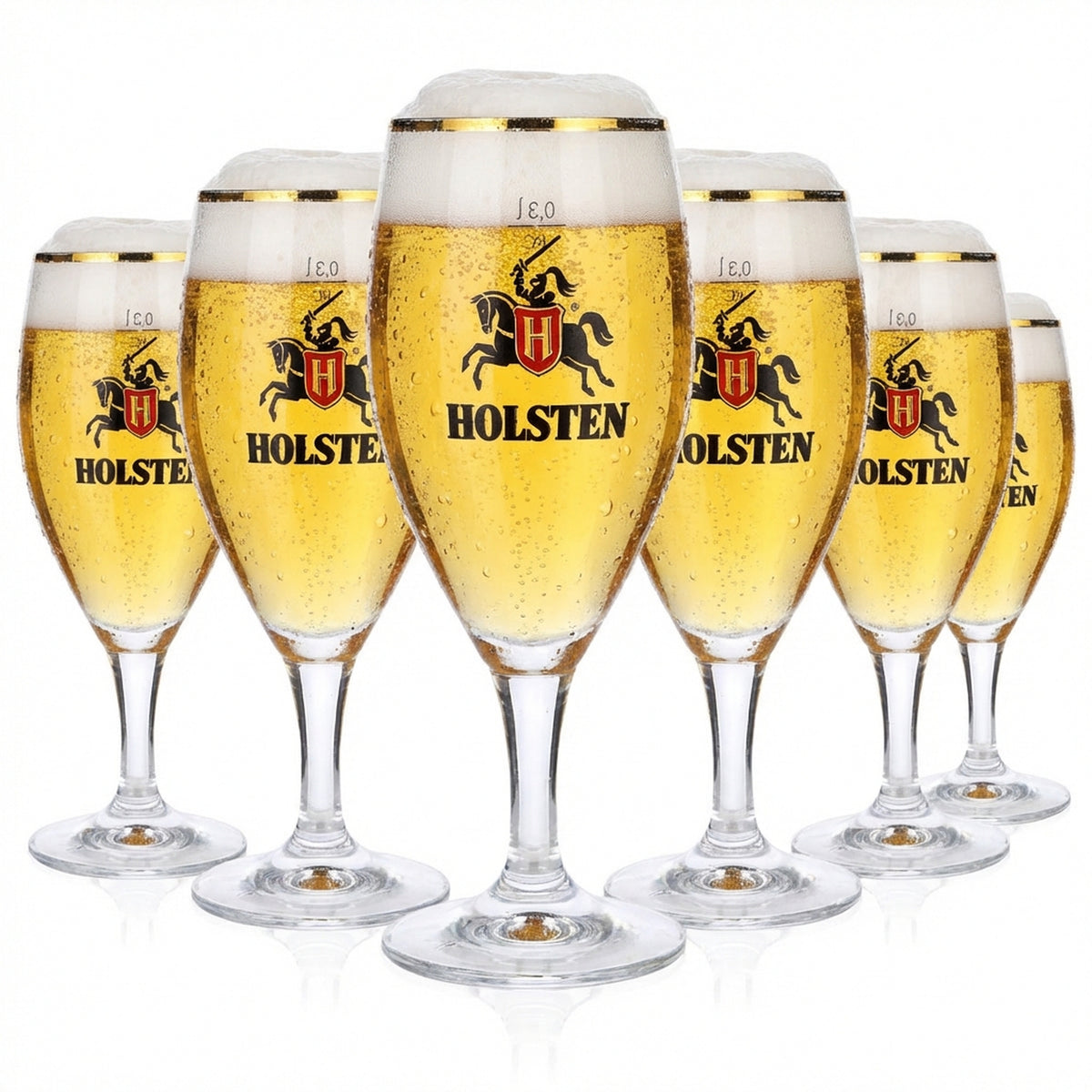 6x szklanki do piwa Holsten Szklanki do piwa  0,3 l Szklanki z złotym brzegiem Ritzenhoff