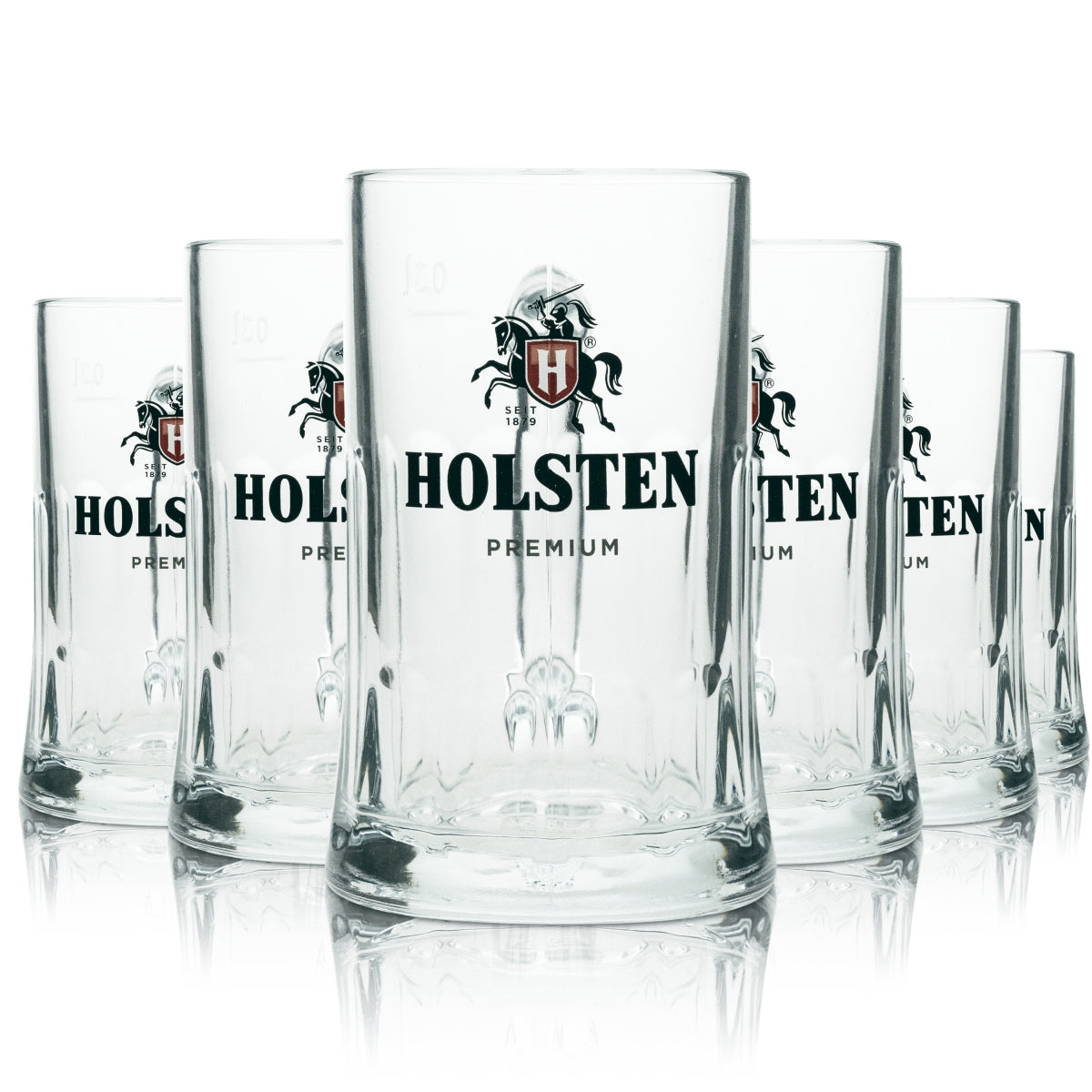 6x szklany dzbanek do piwa Holsten 0,3l Sahm