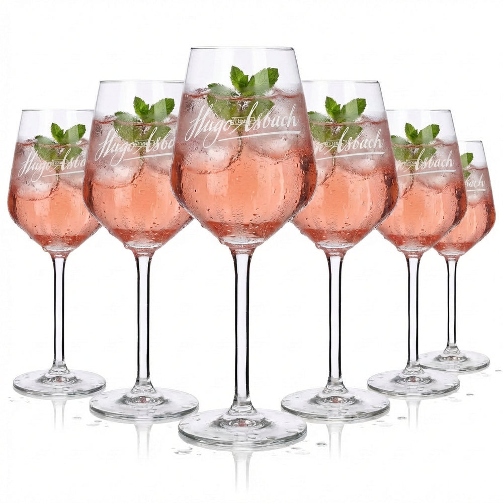 6x Hugo Szklanka 0,37 l Asbach Zestaw kieliszków do aperitifów, koktajli i long drinków