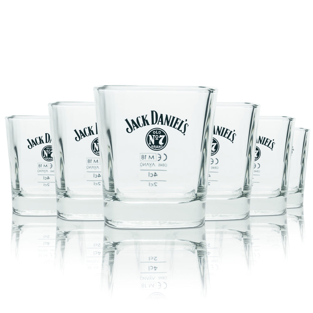 6x Jack Daniels Szklanka 0,24 l Whiskey Tumbler No. 7 Szklanki Kalibrowane Gastro Longdrink