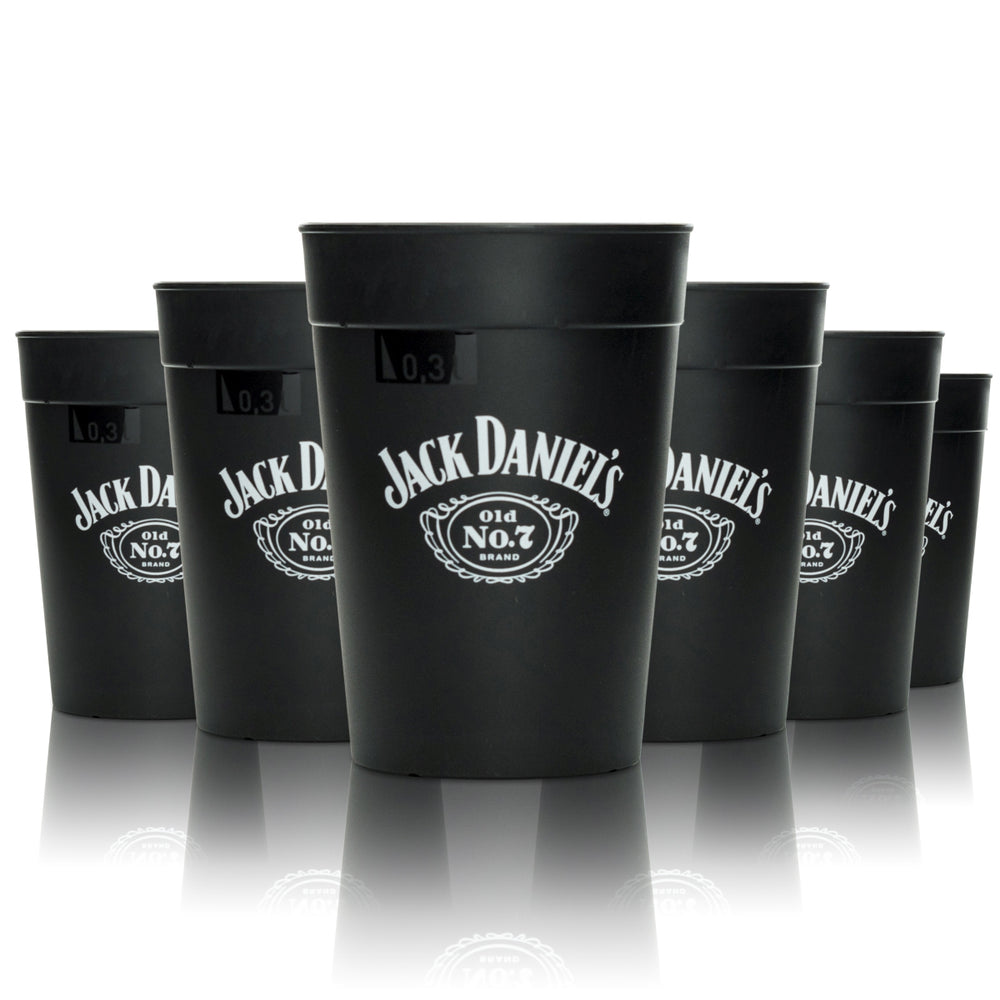6x Jack Daniels whiskey tumbler czarny zwrotny 0,3l