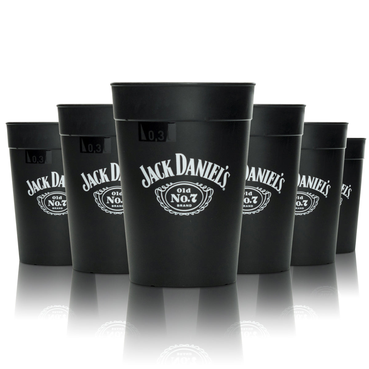 6x Jack Daniels whiskey tumbler czarny zwrotny 0,3l